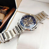 Fossil Evanston Blue Dial Silver Steel Strap Watch for men - BQ2620