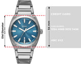 Fossil Everett Blue Dial Silver Steel Strap Watch for Men - FS6054