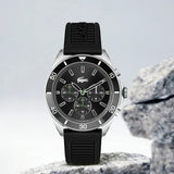 Lacoste Tiebreaker Black Dial Black Silicone Strap Watch for Men - 2011152