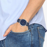 Lacoste Replay Blue Dial Blue Leather Strap Watch for Men - 2011176