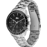Lacoste Boston Black Dial Silver Steel Strap Watch for Men - 2011079