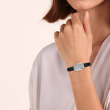 Michael Kors Suri Silver Dial Black Leather Strap Watch for Women - MK4881