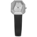 Michael Kors Suri Silver Dial Black Leather Strap Watch for Women - MK4881