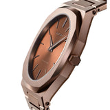 D1 Milano Ultra Thin Brown Dial Gold Steel Strap Watch for Unisex - D1-UTBJ10