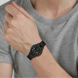 Lacoste 12.12 Black Dial Black Silicone Strap Watch for Men - 2010972