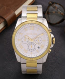 Michael Kors Alek Silver Dial Two Tone Steel Strap Watch for Men - MK9183