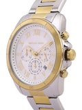 Michael Kors Alek Silver Dial Two Tone Steel Strap Watch for Men - MK9183