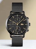 Lacoste Replay Black Dial Black Steel Strap Watch for Men - 2011194