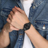 Michael Kors Panorama Black Dial Black Steel Strap Watch for Men - MK9198