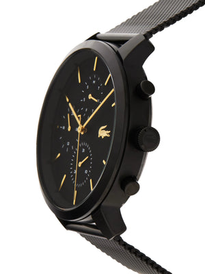 Lacoste Replay Black Dial Black Steel Strap Watch for Men - 2011194