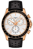 Tissot V8 Quartz Chronograph White Dial Black Rubber Strap Watch For Men - T106.417.36.031.00