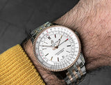 Breitling Navitimer Automatic 41 White Dial Two Tone Steel Strap Watch for Men - U17326211G1U1