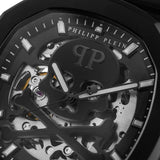 Philipp Plein Skeleton Spectre Black Dial Black Silicone Strap Watch for Men - PWRAA0923
