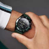 Lacoste Tiebreaker Black Dial Green Silicon Strap Watch for Men - 2011153