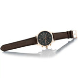 Hugo Boss Navigator Chronograph Grey Dial Brown Leather Strap Watch for Men - 1513496