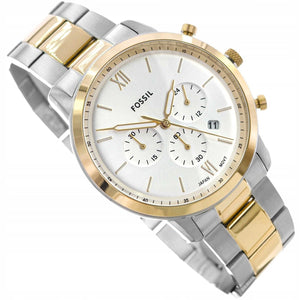 Fossil Neutra Silver Dial 2 Tone Steel Strap Watch for Men - FS6112
