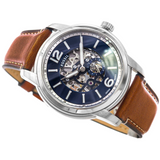 Fossil Heritage Blue Dial Brown Leather Strap Watch for Men - ME3263