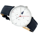 Lacoste Moon White Dial Blue Leather Strap Watch for Men - 2010975
