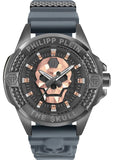 Philipp Plein The Skull Grey Dial Grey Stainless Steel Strap Watch For Men- PWAAA2324