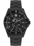 Philipp Plein The $kull Diver Black Dial Black Stainless Steel Strap Watch For Men- PWOAA0922