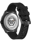 Philipp Plein Skeleton Spectre Black Dial Black Silicone Strap Watch for Men - PWRAA0923
