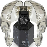 Philipp Plein Skeleton Spectre Black Dial Black Silicone Strap Watch for Men - PWRAA0923