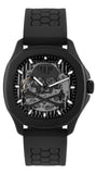 Philipp Plein Skeleton Spectre Black Dial Black Silicone Strap Watch for Men - PWRAA0923