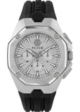 Philipp Plein Octagon Silver Dial Black Silicone Strap Watch for Men  - PWTBA0123