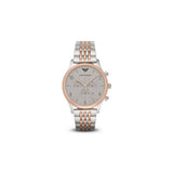 Emporio Armani Beta Chronograph Grey Dial Two Tone Steel Strap Watch For Men - AR1864
