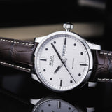 Mido Multifort Automatic Silver Dial Black Leather Strap Watch For Men - M005.430.16.031.80