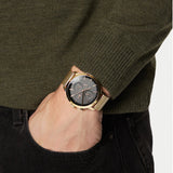 Lacoste Replay Black Dial Gold Steel Strap Watch for Men - 2011195