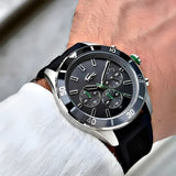 Lacoste Tiebreaker Black Dial Black Silicone Strap Watch for Men - 2011152