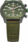 Michael Kors Panorama Green Dial Green Leather Strap Watch for Men - MK9199