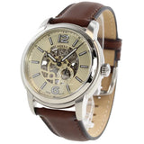 Fossil Heritage White Dial Brwon Leather Strap Watch for Men - ME3264