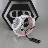 Philipp Plein The Skull White Dial White Silicone Strap Watch for Men - PWAAA1521