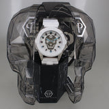 Philipp Plein The Skull White Dial White Silicone Strap Watch for Men - PWAAA1521