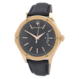 Maserati Circuito Black Dial Black Leather Strap Watch For Men - R8851127001