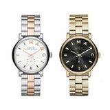 Marc Jacobs Baker White Dial Two Tone Steel Strap Watch for Women - MBM3312