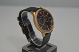 Emporio Armani Alpha Large Black Dial Black Leather Strap Watch for Men - AR1792