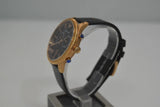 Emporio Armani Alpha Large Black Dial Black Leather Strap Watch for Men - AR1792