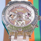 Guess Glitz Pride Limited Edition White Dial White Rubber Strap Watch for Women - GW0407L4