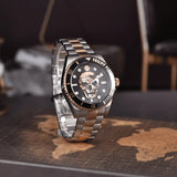 Philipp Plein The Skull Diver Black Dial  2 Tone Stainless Steel Strap Watch For Men- PWOAA0822