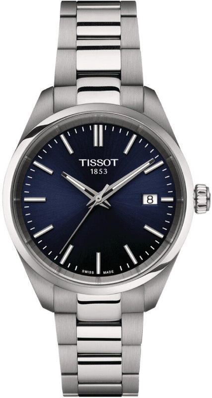 Tissot PR 100 Blue Dial Silver Steel Strap Watch for Women - T150.210.11.041.00