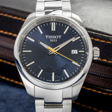 Tissot PR 100 Blue Dial Silver Steel Strap Watch for Women  - T150.210.11.041.01