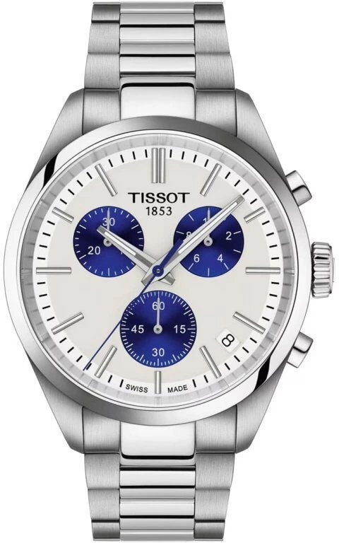 Tissot PR 100 White Dial Silver Steel Strap Watch for Men - T150.417.11.011.00