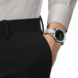 Tissot PR 100 Black Dial Silver Steel Strap Watch for Men - T150.410.11.081.00