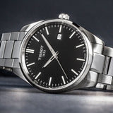 Tissot PR 100 Black Dial Silver Steel Strap Watch for Men - T150.410.11.081.00