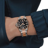 Tissot Seastar Black Dial Two Tone Steel Strap Watch for Women - T120.210.22.051.01