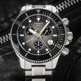 Tissot Seastar Black Dial Silver Steel Strap Watch for Men - T120.217.11.061.00