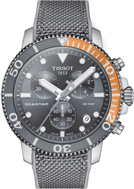 Tissot Seastar Gray Dial Gray Steel Strap Watch for Men - T120.417.17.081.01